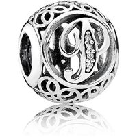 Charm Pandora Donna Alfabeto Vintage in Argento Zirconia 791860CZ - 791860CZ